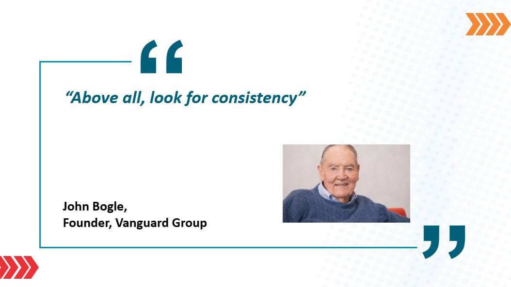 Bogle’s s consistency criteria for selecting active mutual funds